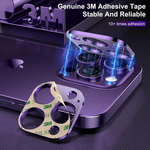 Vista 5 de Mothca Paquete de 2 protectores de lente de cámara para iPhone 14 Pro/iPhone 14 Pro Max, cubierta de cámara de aleación mate