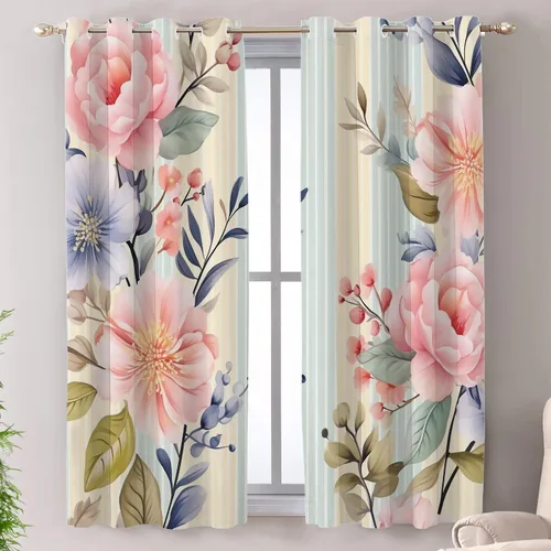 Vista 146 de Shrahala Beige and Orange Abstract Art Brushstrokes Tier Curtains for Kitchen Windows, Abstract Oil Paint Cafe Curtain Multilayer Polyester Blackout