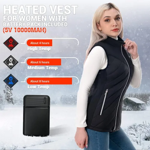 Vista 2 de CapEyes Women's Lightweight Heated Vest with Battery Pack,USB Electric Heated Jacket for Outdoor Hunting Hiking