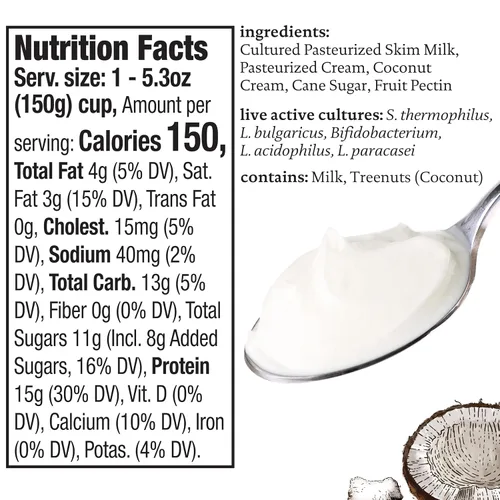 Vista 2 de Siggis Yogurt 2% Coconut, 5.3 oz (paquete de 1)