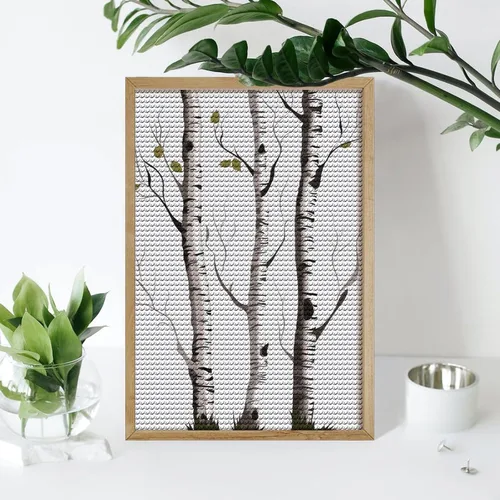 Vista 4 de QMNVBDS Birch Tree Diamond Painting Diamond Art Kits for Adults Round Dirll Diamond Painting Kit Diamond Painting Kits for Adults Beginners Gem Art