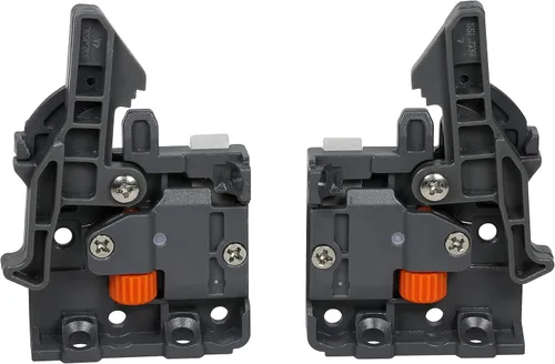 Par de dispositivos DTC de bloqueo frontal de plástico para cajones empotrados, color gris con tornillos incluidos