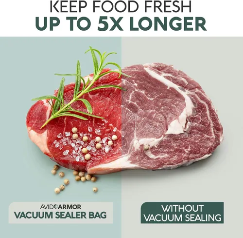 Vista 4 de Avid Armor Bolsas selladoras al vacío, bolsas de sellado al vacío para almacenamiento de alimentos, congelación y cocción al vacío, bolsas