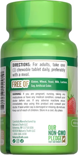 Vista 7 de Nature's Truth Vitamina D3 masticable de 2,000 UI 100 tabletas Sabor a bayas Suplemento vegetariano, sin OMG y sin gluten