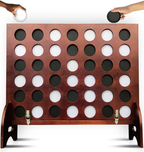 Swooc Juegos – Cuatro en una fila gigante (todo tipo de clima) con funda de transporte y diseño 60% más silencioso – Juego gigante de conexión al