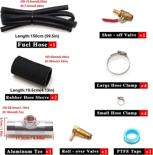 Vista 2 de Kit de instalación diésel de 1 1/2 pulgadas, kit de instalación de tanque auxiliar diésel compatible con tanque de combustible auxiliar alimentado