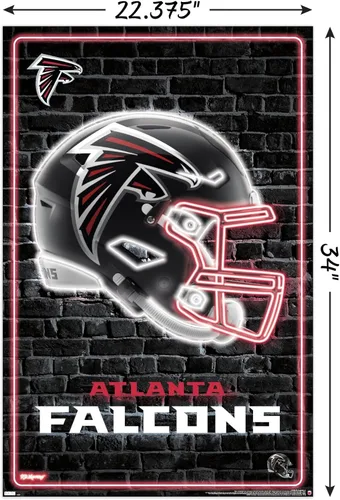 Vista 3 de Trends International NFL Atlanta Falcons - Póster de pared con casco neón 23