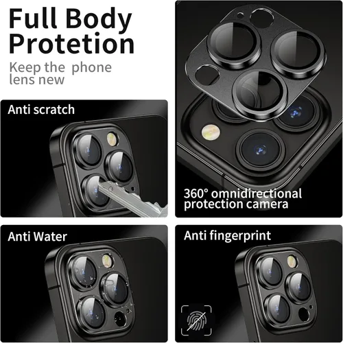 Vista 2 de Protector de lente de cámara para iPhone 14 Pro / iPhone 14 Pro Max, cubierta de cámara de aleación de metal con accesorios de protector de pantalla