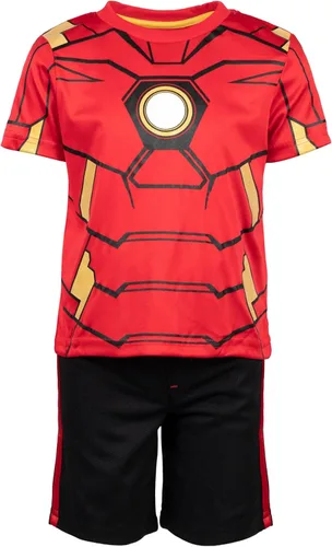 Vista 3 de Marvel Vengadores Pantera Negra Spiderman Hulk - Juego de camisa deportiva y shorts para niño