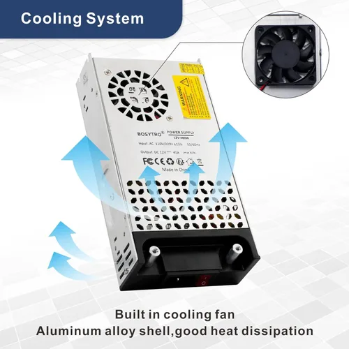 Vista 3 de Convertidor de CA a CC, fuente de alimentación de 12 V CC, 600 W máx. 50 A, SMPS, convertidor de 110 V a 12 V, transformador de fuente