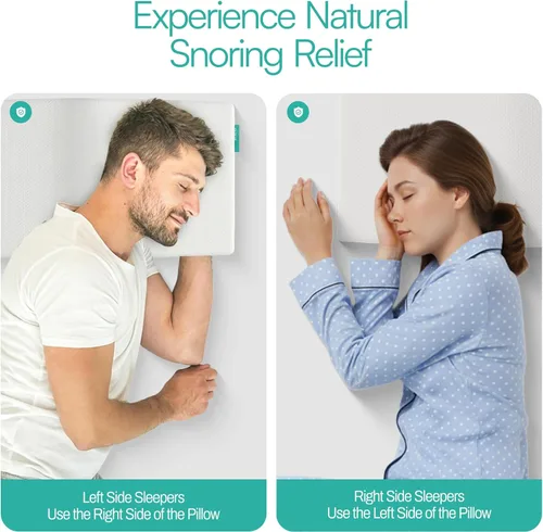 Vista 5 de La almohada antironquidos original para dormir de lado, solución y remedio para ronquidos, ayuda para detener ronquidos con patente pendiente