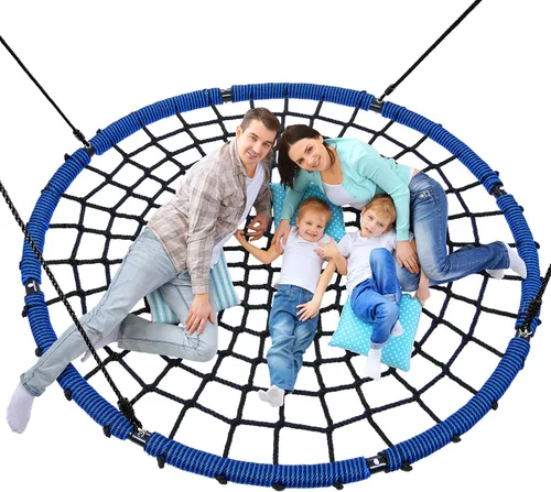 Trekassy Columpio de Red Platillo de Telaraña de 60 pulgadas para Niños y Adultos, Columpio de Red para Exteriores de Servicio Pesado de 750 libras