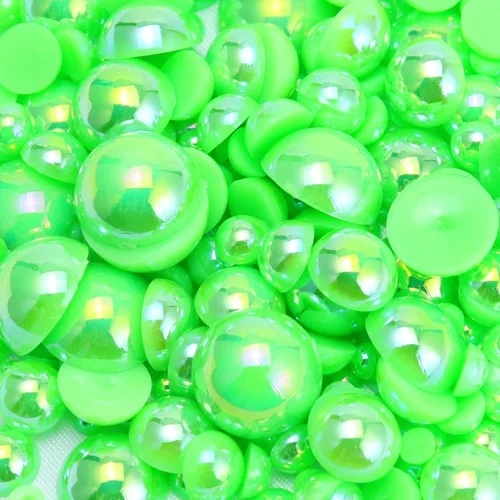 Vista 25 de Dowarm 1000 medias perlas con parte trasera plana, tamaño mixto de 4/6/8/10/12/0.551 in, parte trasera plana, medias perlas redondas para Negro