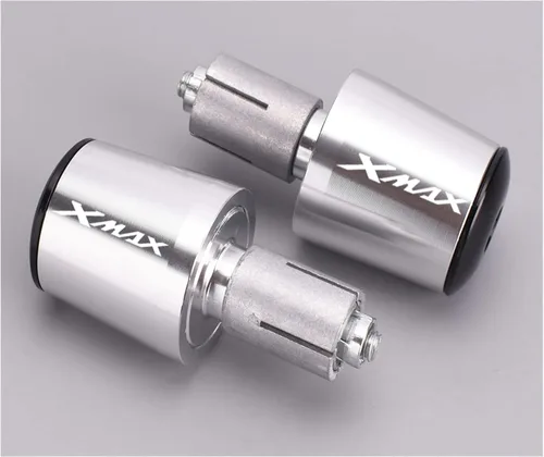 Motorcycle Motorcycle Grip Handle Bar Ends Handle Bar Grips Cap Anti Vibration Plug for XMA-X Xmax 125 250 300 400 X-MAX400 XMAX300 Handle end Silver