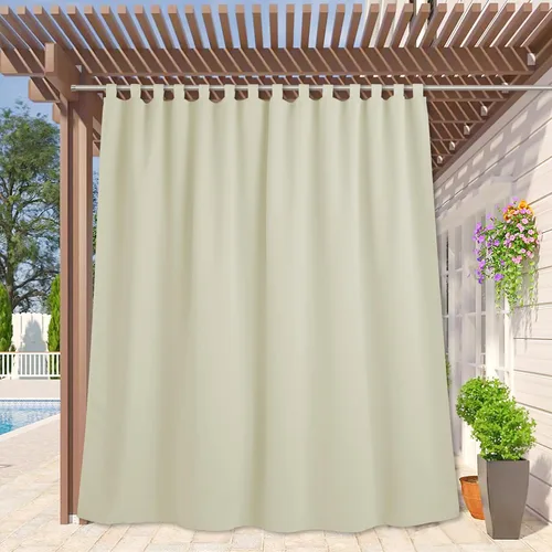 Vista 49 de RYB HOME Cortinas Impermeables para Exteriores - Bloqueo de Luz Solar Resistente al Viento Privacidad Terraza Exterior para Patio Porche Balcón