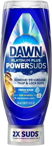 Vista 10 de Dawn Platinum Plus PowerSuds EZ-Squeeze - Jabón líquido para platos, líquido para lavavajillas, eliminación de grasa, botella al revés, aroma a