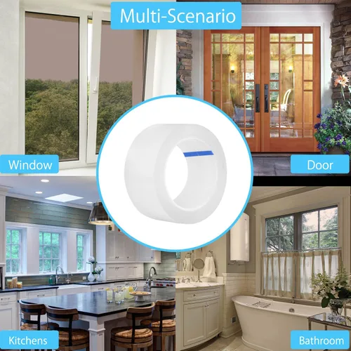 Vista 5 de Cinta de sellado transparente para ventanas, aislamiento para puertas, huecos de aislamiento de corrientes de aire, adhesivo nano sin residuos