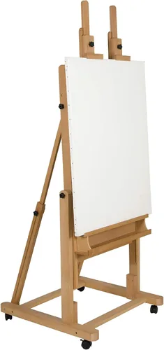 Vista 6 de Creative Mark Caballete de artista con marco en H de Saint Remy, caballete de arte ligero y duradero con ángulo ajustable y rueda para dibujar