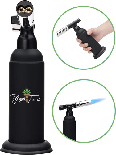 Vista 6 de Soplete de butano prémium para cocinar, soldar y hacer manualidades, soplete de cocina recargable con capacidad de gas de 0.88 oz (25 g), ajustable