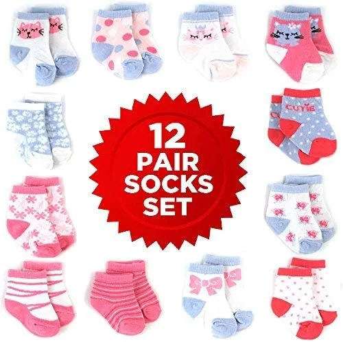 Vista 7 de Rising Star Baby Girl Socks Hearts, Kittens - Socks for Infant Girls (0-24M)