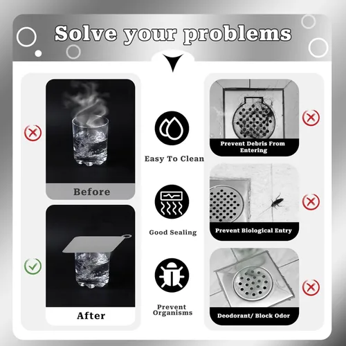 Vista 7 de Tapón de silicona para tina, cubierta de drenaje de ducha, tapete antiolor para ducha, tapón de drenaje de gel de sílice, cubierta de drenaje