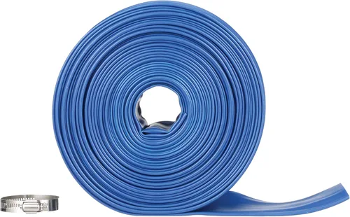 Blue Devil Manguera de retrolavado de 75 pies para piscina con abrazadera de manguera, 2 pulgadas de ancho x 75 pies de largo
