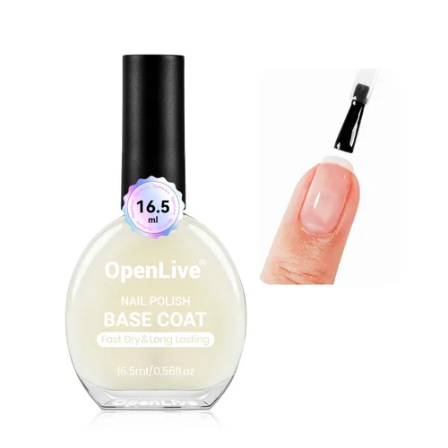 Vista 9 de OpenLive 2 esmaltes de uñas transparentes con capa superior brillante, secado rápido, esmalte de uñas regulares, acabado de alto brillo, protección