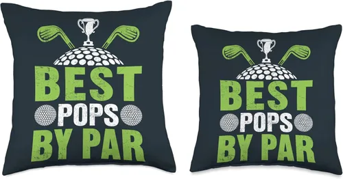 Vista 3 de Best Pops By Par Golf Ball Club Dad Grandpa Gift Best Pops by Par - Almohada decorativa, 16 x 16 pulgadas, multicolor