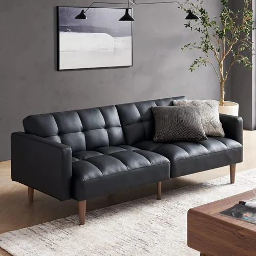 Vista 3 de mopio Sofá cama futón de 76.4 pulgadas, sofá biplaza, sofá cama, sofá futón moderno de mediados de siglo, sofá cámara, sofás para sala de estar