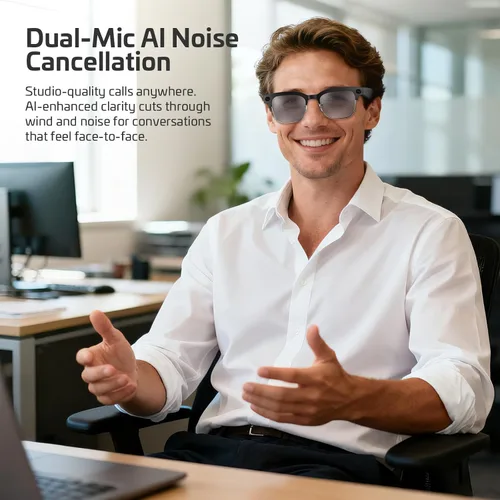 Vista 6 de AI Smart Glasses with Camera,8MP 4K HD Camera Glasses,Supports AI Voice Control/Photo/Video/Audio Recording,Bluetooth Glasses with 133