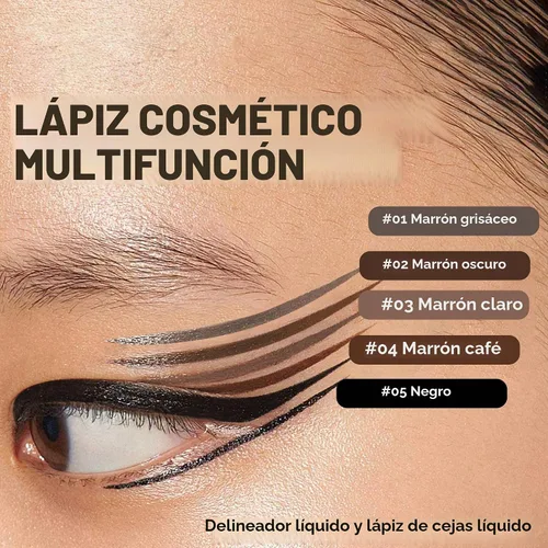 Vista 8 de Lápiz de cejas de agua silvestre extrafino, impermeable y a prueba de manchas, aplicador de punta de fieltro, delineador líquido de alta A #01