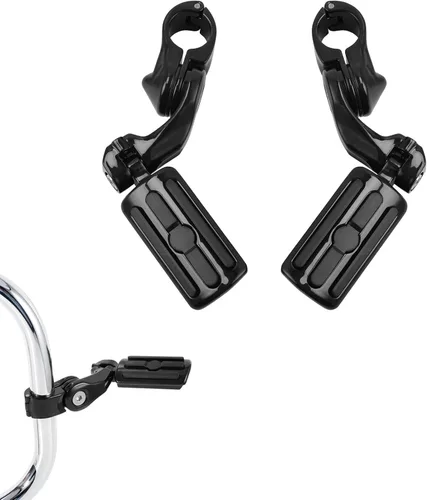 Vista 36 de XFMT - Estribos de color negro mate para motocicleta, 1.25 pulgadas, incluye kit de montaje