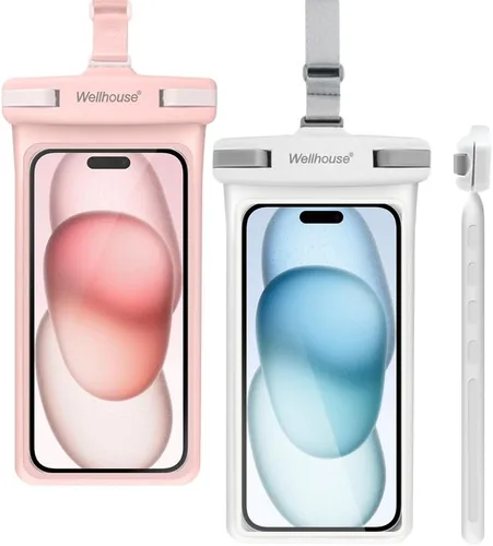 Vista 20 de wellhouse Funda impermeable para teléfono, estuche impermeable para iPhone 16 15 14 13 12 Pro Max XS Samsung, bolsa seca para celular IPX8 3D