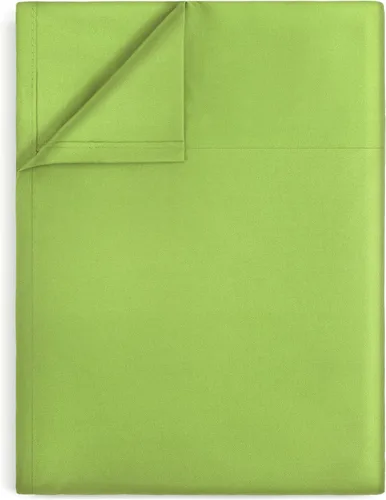 Lirex Sábana encimera verde frijol tamaño individual, microfibra cepillada ultra suave y transpirable de 1800, sábana encimera de calidad de hotel
