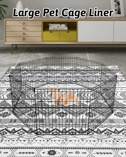 Vista 7 de BNOSDM 79" X 55" Forro de Jaula Grande para Conejos Lavable Reutilizable Alfombra de Suelo para Conejos Antideslizante para Conejos, Alfombra