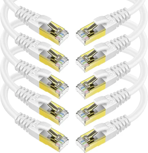 KASIMO Cable Ethernet CAT 8 blindado SFTP para red de Internet, cables LAN de alta velocidad resistentes con conector RJ45 chapado en oro,
