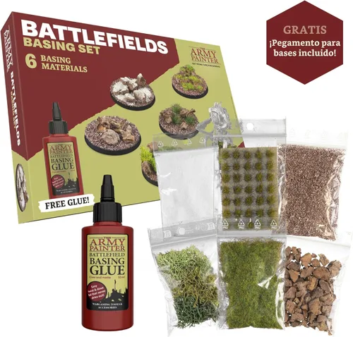 Vista 2 de The Army Painter Battlefields Basing Set - Juego de Base de Césped Estático para Terreno en Miniatura Juego de Base - Césped Estático y Pegamento