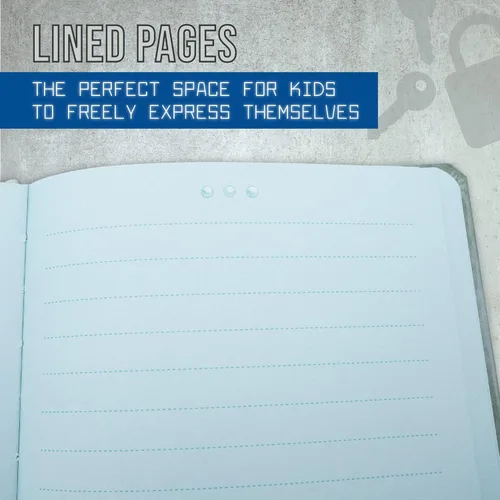 Vista 3 de Peaceable Kingdom, Diario de Hojas Rayadas para Niños, Puerta de Bóveda con Candado y Llave, 6.25 pulgadas
