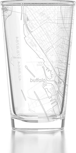 Vista 39 de Well Told Vaso de pinta grabado con mapa de Columbus Ohio, regalo de cerveza grabada (16 onzas, transparente) Pinta de mapa de la ciudad