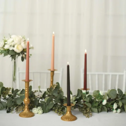Vista 55 de Efavormart - Paquete de 10 velas cónicas de 12 pulgadas, diseño de cera premium, color blanco, velas sin perfume para entornos elegantes