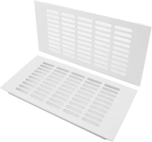 Vista 16 de 2 fundas para ventilación de aire, rejilla de ventilación de aleación de aluminio blanca rectangular, cubierta de rejilla de metal para armario