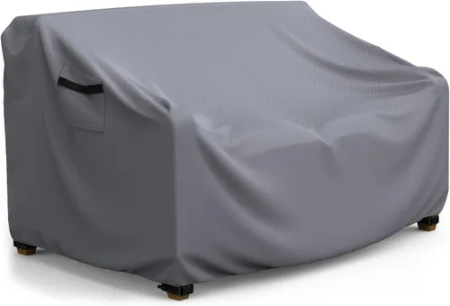Vista 8 de Funda impermeable para sofá de patio, funda resistente para sofá de 3 plazas, con ventilación de aire y asas, 104 pulgadas de largo x 40 pulgadas