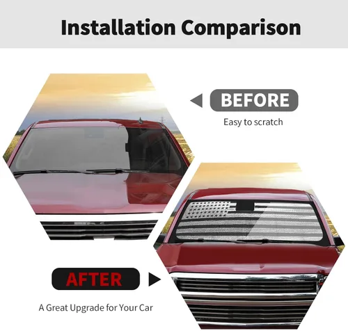 Vista 2 de RT-TCZ Parasol para parabrisas, protector térmico para ventana, parasol para GMC Sierra 2014, 2015, 2016, 2017, para Chevy Silverado 2014-2017