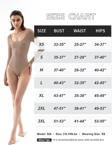Vista 2 de PUMIEY Body de manga larga con cuello redondo para mujer, sexy, colección Smoke Cloud