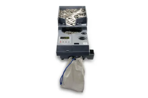 Vista 3 de AccuBANKER AB610 - Contador universal de monedas y fichas, velocidades de conteo de 2000 monedas/minuto, capacidad de tolva 4000 monedas, grado