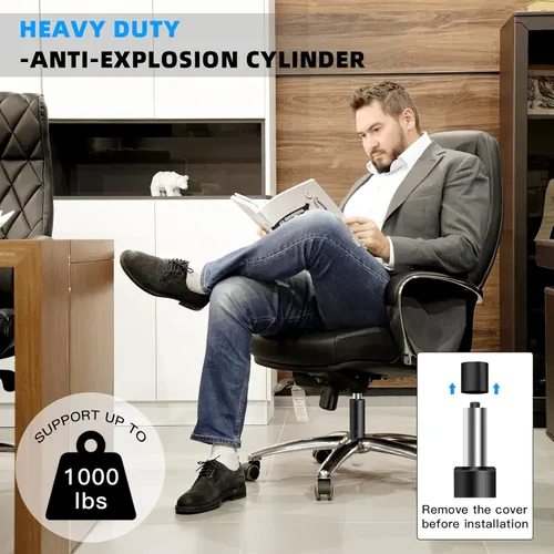 Vista 6 de Pistón hidráulico/neumático de elevación de gas resistente para silla de oficina, reemplazo de base de silla de oficina resistente de 28 pulgadas