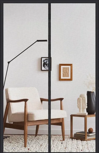 Vista 11 de Puertas de pantalla de garaje para garaje de 1 coche de 8x7 pies; pantalla de puerta de garaje magnética de fibra de vidrio de 1400g/3.1lb