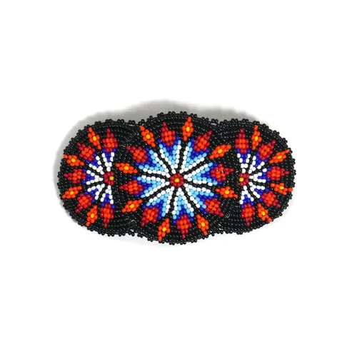 Vista 29 de Pinzas para el cabello con cuentas estilo nativo americano, colección hecha a mano (4 direcciones, pata de oso)