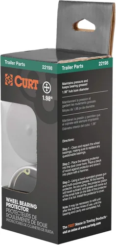Vista 4 de CURT 22198 Protectores de rodamientos de rueda de remolque de 1.98 pulgadas y cubiertas antipolvo, 2 unidades (paquete de 2)