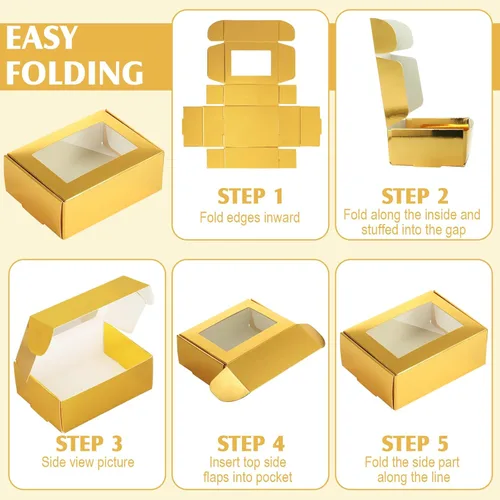 Vista 171 de Zonon 30 piezas de cajas de jabón para embalaje casero, mini cajas de regalo de papel kraft con ventana para panadería, caramelos, fabricación